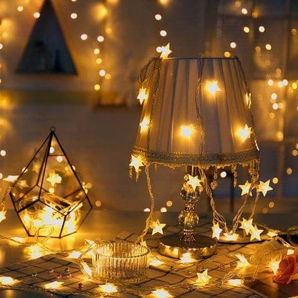 image-Room layout led lantern flashing string lights starry