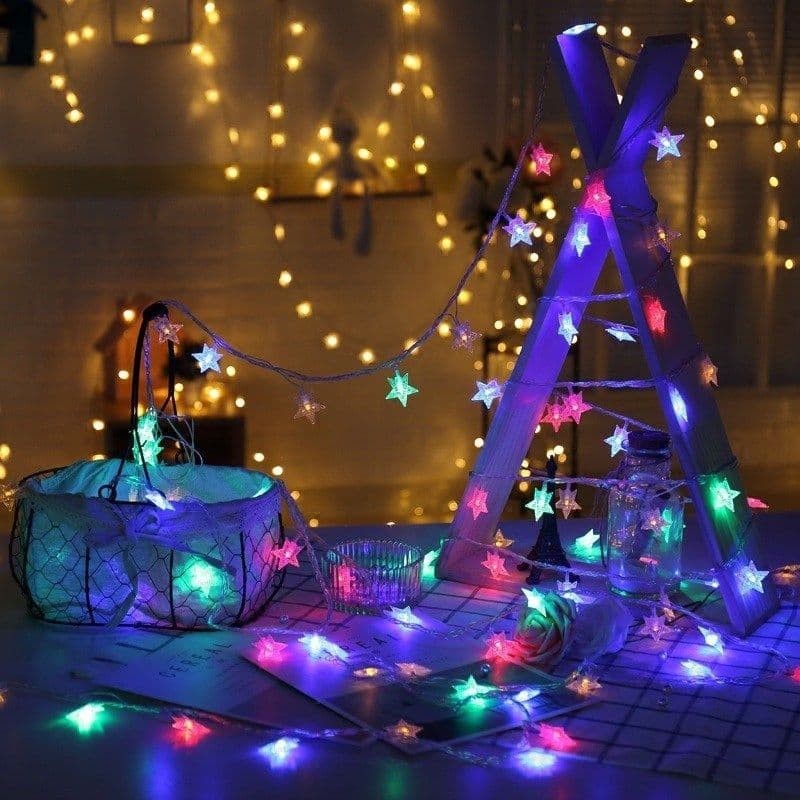 image-Room layout led lantern flashing string lights starry