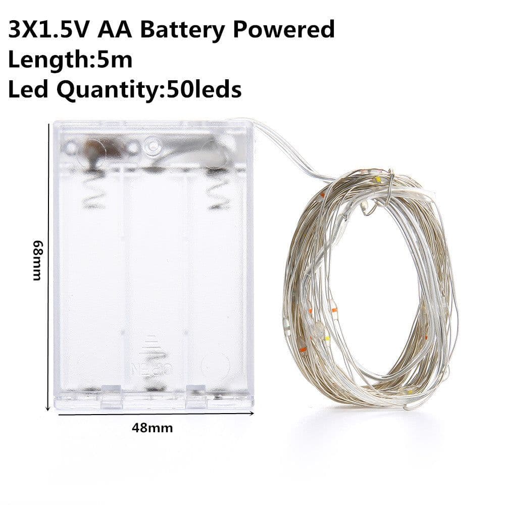 image-Christmas Light Led Outdoor Battery USB Powered 2m 5m10m String Lights Cooper Wire Garland Wedding Party Decoration Fairy Lights