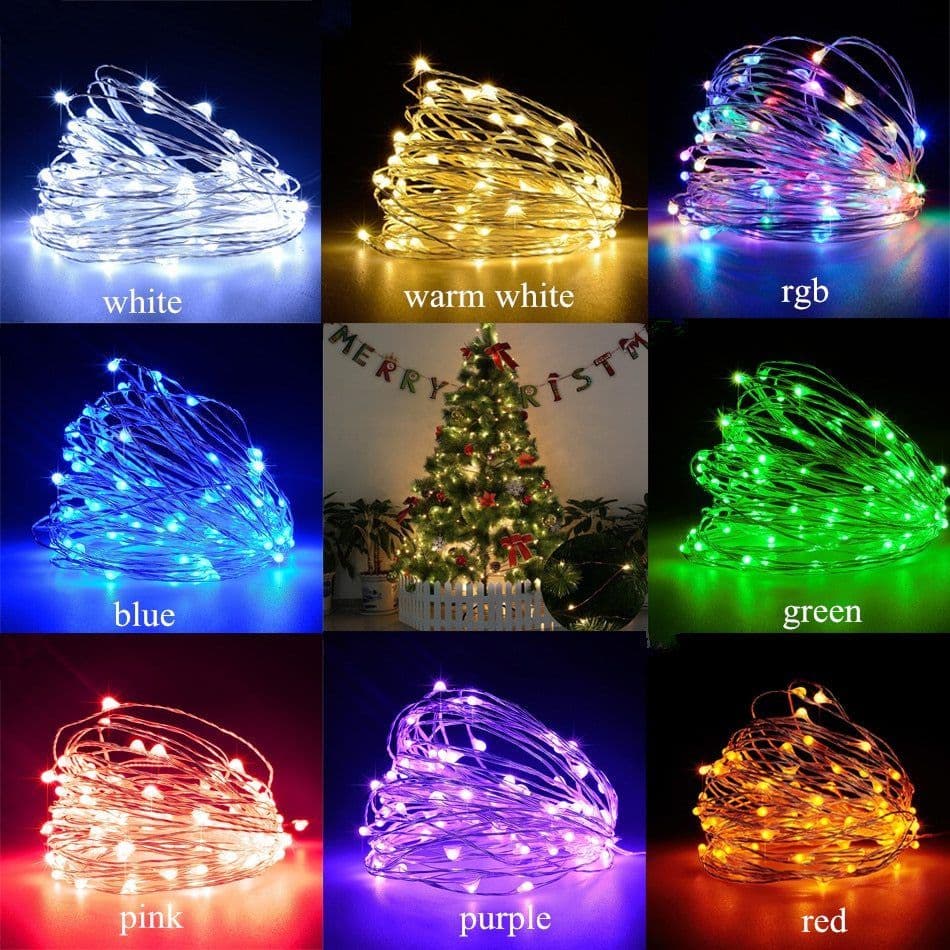 image-Christmas Light Led Outdoor Battery USB Powered 2m 5m10m String Lights Cooper Wire Garland Wedding Party Decoration Fairy Lights
