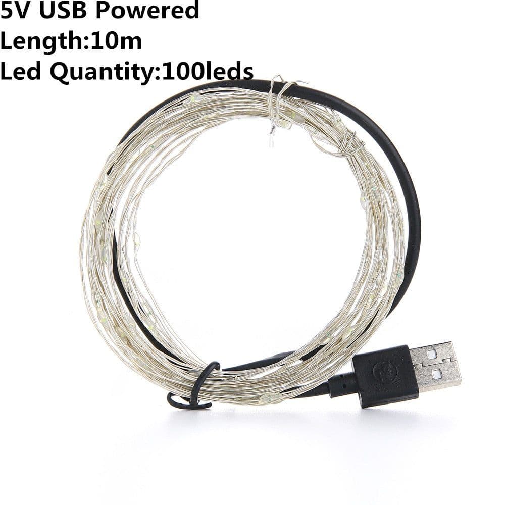 image-Christmas Light Led Outdoor Battery USB Powered 2m 5m10m String Lights Cooper Wire Garland Wedding Party Decoration Fairy Lights