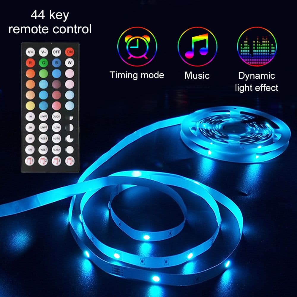 image-LED Strip Lights Lamp 5050 RGB Flexible Tape Diode 5M Controller Room Decor TV Computer BackLight Decoration Christmas