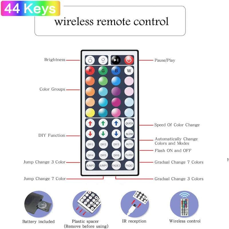image-LED Strip Lights Lamp 5050 RGB Flexible Tape Diode 5M Controller Room Decor TV Computer BackLight Decoration Christmas