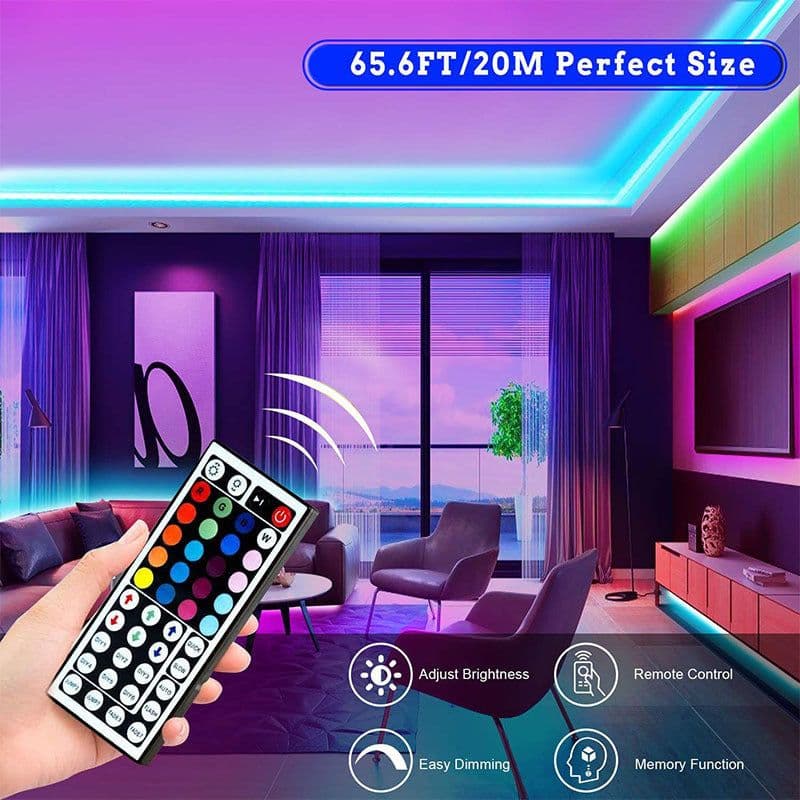 image-LED Strip Lights Lamp 5050 RGB Flexible Tape Diode 5M Controller Room Decor TV Computer BackLight Decoration Christmas