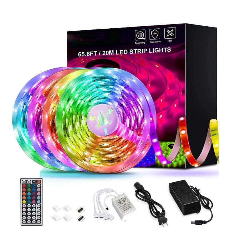 image-LED Strip Lights Lamp 5050 RGB Flexible Tape Diode 5M Controller Room Decor TV Computer BackLight Decoration Christmas