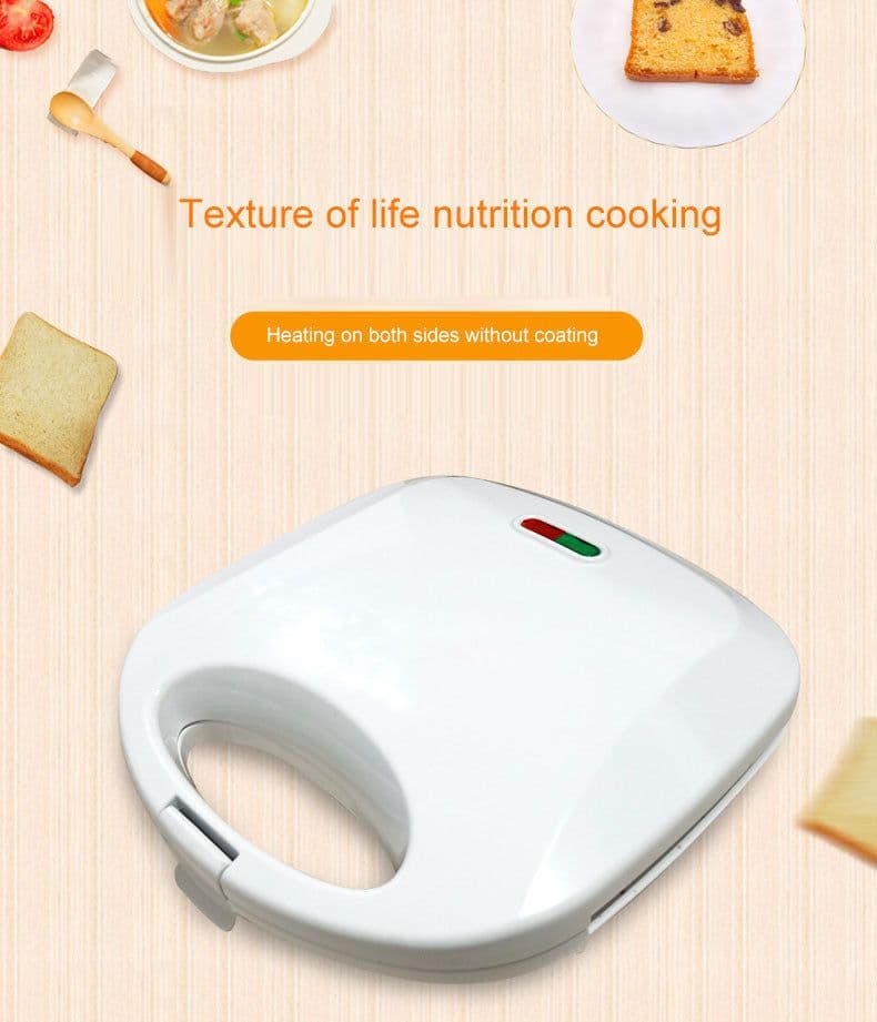 image-220V white color Double-sided breakfast sandwich machine panini toaster household omelette Fried steak sanwich maker