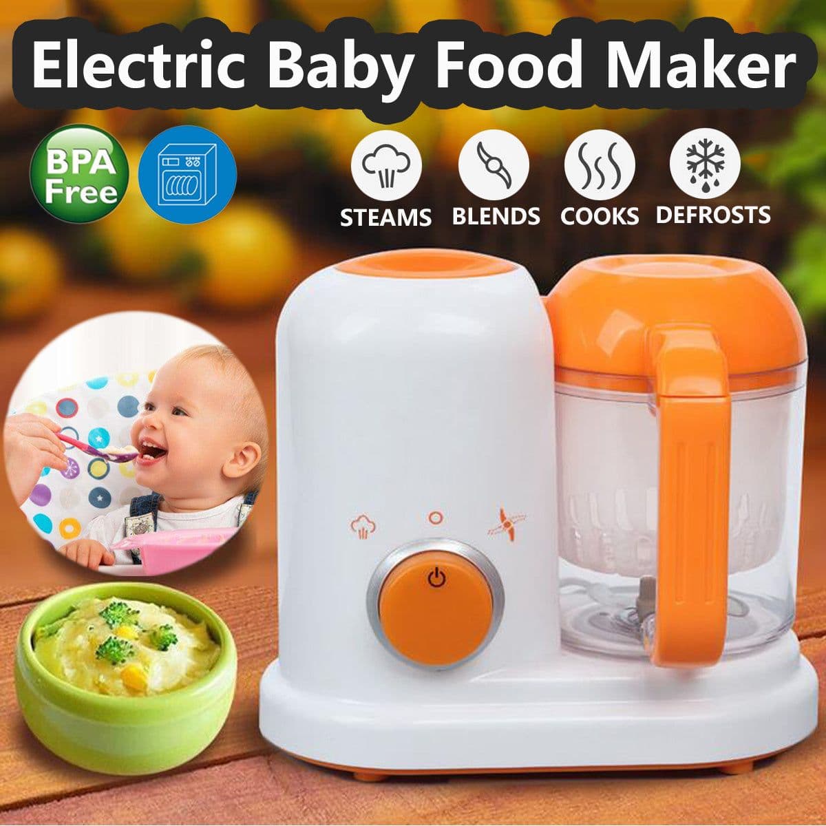 image-Multi-function Baby Food Processor Smart Infant Milk Warm Baby Food Cooking Blenders