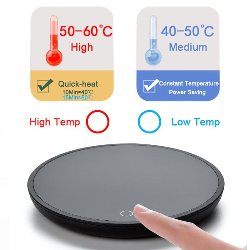 image-Coffee Mug Cup Warmer for Home Office Milk Tea Water Heating