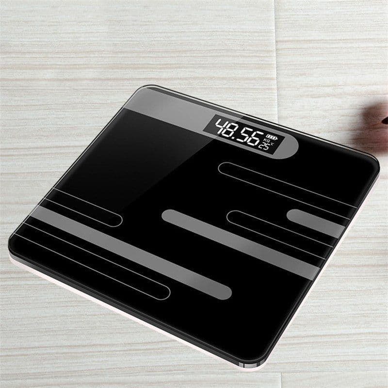 image-Mrosaa Bathroom Floor Body Scale Glass Smart Electronic Scales USB Charging LCD Display Body Weighing Digital Weight Scale