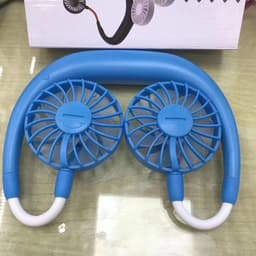 image-Charging portable lazy fan student desktop fan hanging neck fan