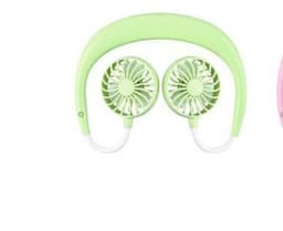 image-Charging portable lazy fan student desktop fan hanging neck fan
