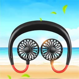 image-Charging portable lazy fan student desktop fan hanging neck fan