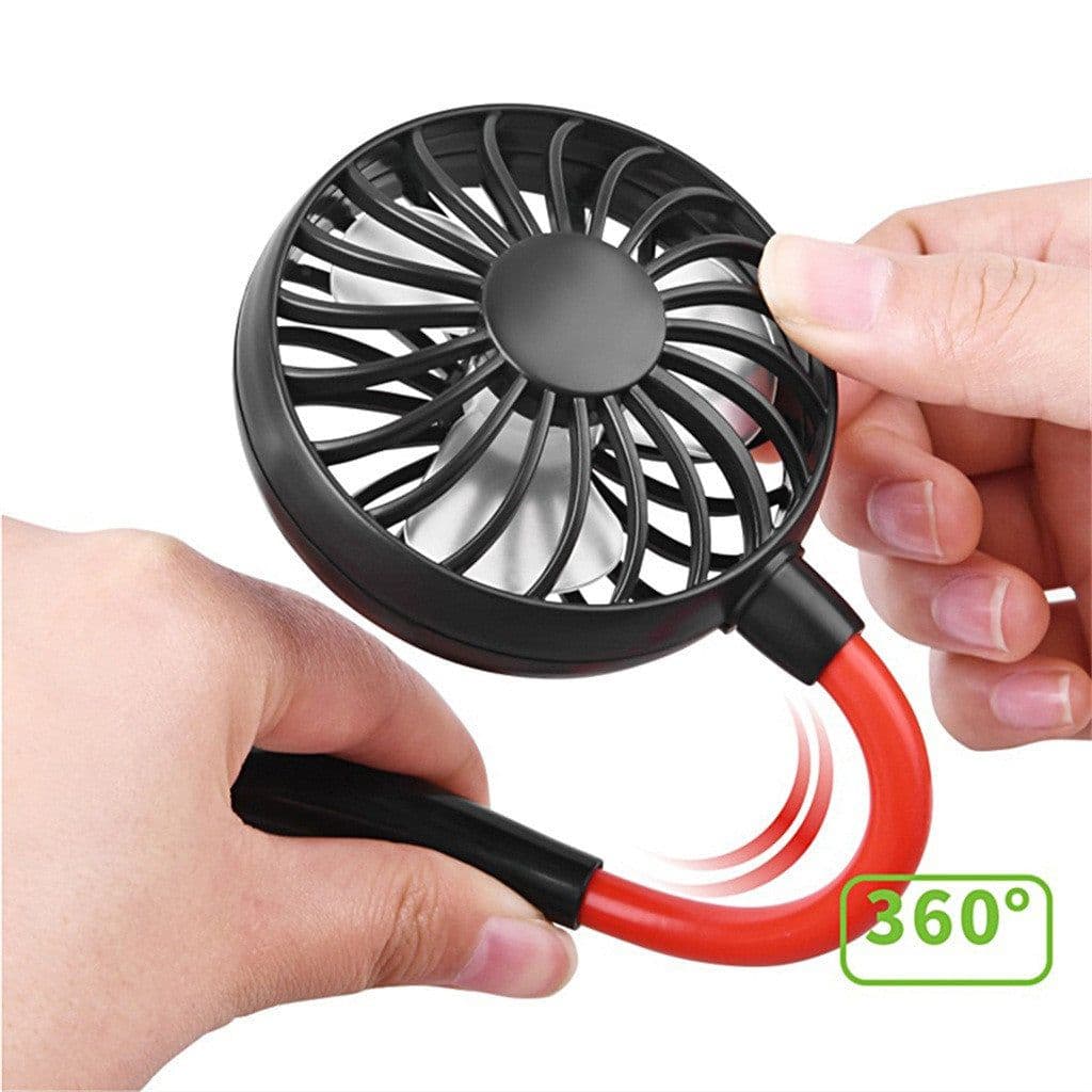 image-Charging portable lazy fan student desktop fan hanging neck fan
