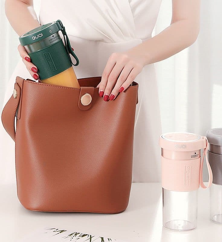 image-Mini USB Rechargeable Portable Blender Electric Fruit Juicer Kitchen Smoothie Maker Lightweight Sports Bottle Multifunction Blender