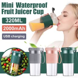 image-Mini USB Rechargeable Portable Blender Electric Fruit Juicer Kitchen Smoothie Maker Lightweight Sports Bottle Multifunction Blender