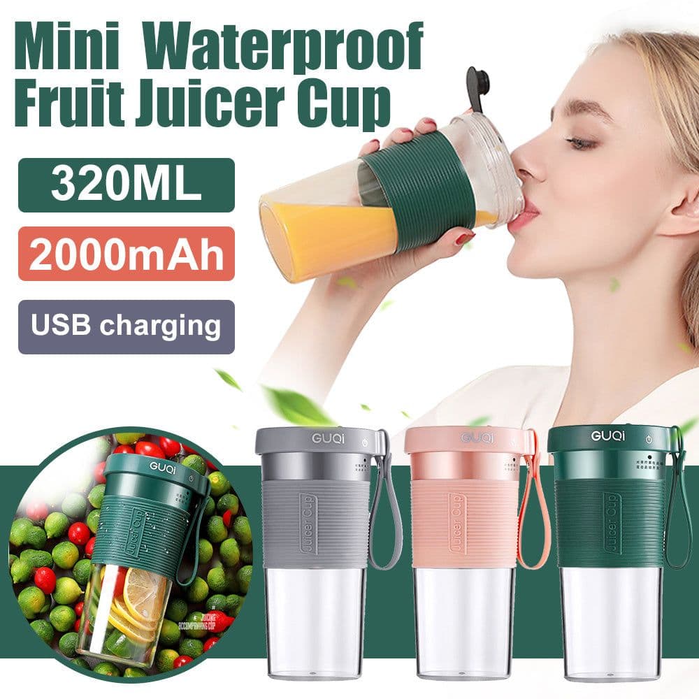 image-Mini USB Rechargeable Portable Blender Electric Fruit Juicer Kitchen Smoothie Maker Lightweight Sports Bottle Multifunction Blender