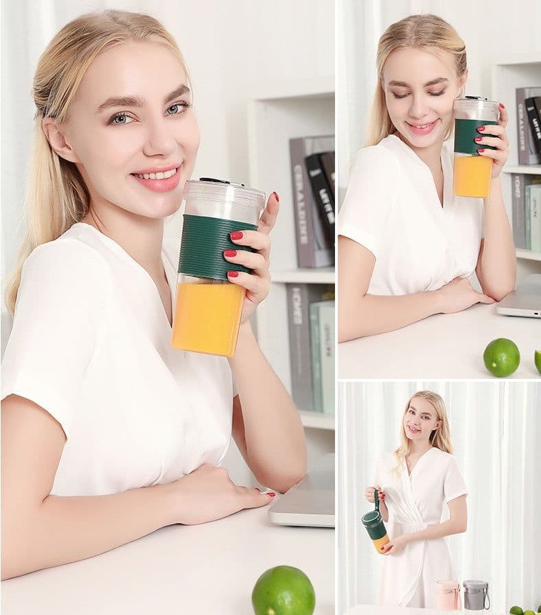 image-Mini USB Rechargeable Portable Blender Electric Fruit Juicer Kitchen Smoothie Maker Lightweight Sports Bottle Multifunction Blender