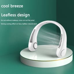 image-Hanging Neck Fan Portable Cooling Fan USB Leafless 360 Degree Neckband Fan 78 Surround Air Outlets 4000Mah Rechargeable
