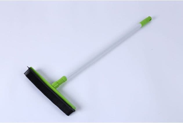 image-New Extra Long Handle Rubber Bristles Sweeper Squeegee for Pet Cat Dog Hair Fur Broom