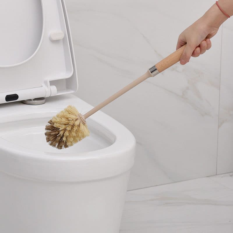 image-Wooden Household Handle Toilet Brush Cleaning Tools Bathroom Cleaning Brush Kitchen Floor Cleaner Brushes