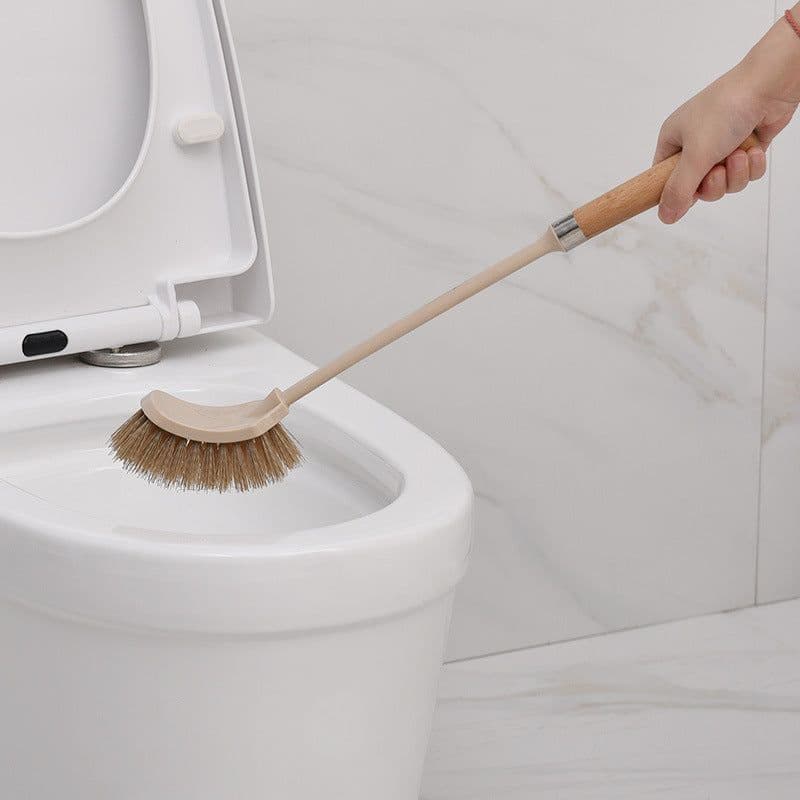 image-Wooden Household Handle Toilet Brush Cleaning Tools Bathroom Cleaning Brush Kitchen Floor Cleaner Brushes