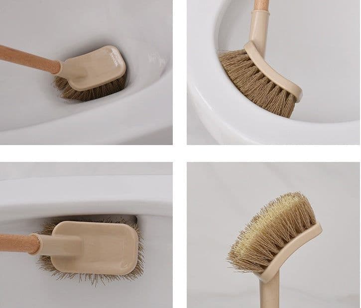 image-Wooden Household Handle Toilet Brush Cleaning Tools Bathroom Cleaning Brush Kitchen Floor Cleaner Brushes