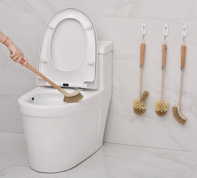 image-Wooden Household Handle Toilet Brush Cleaning Tools Bathroom Cleaning Brush Kitchen Floor Cleaner Brushes