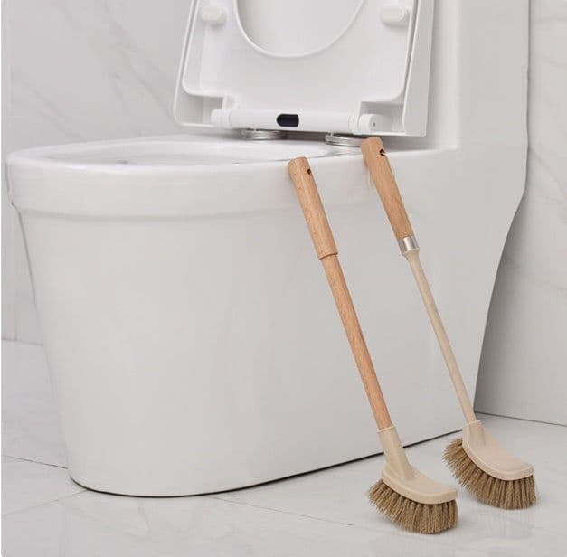 image-Wooden Household Handle Toilet Brush Cleaning Tools Bathroom Cleaning Brush Kitchen Floor Cleaner Brushes