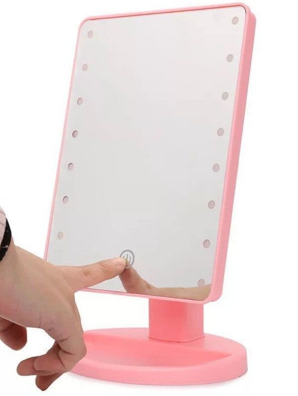 image-Portable 360 Degree Rotation Touch Induction Tabletop Cosmetic Mirror