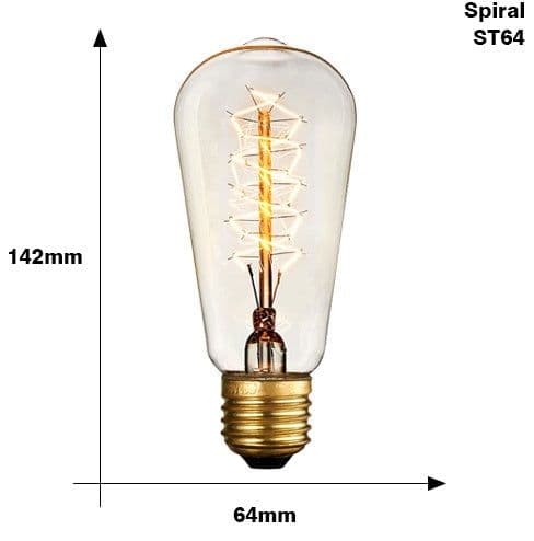 image-Edison Bulb E27 220V 40W ST64 A19 T45 G80 G95 G125 Incandescent filament bulb lighting Retro Edison Light Bulb