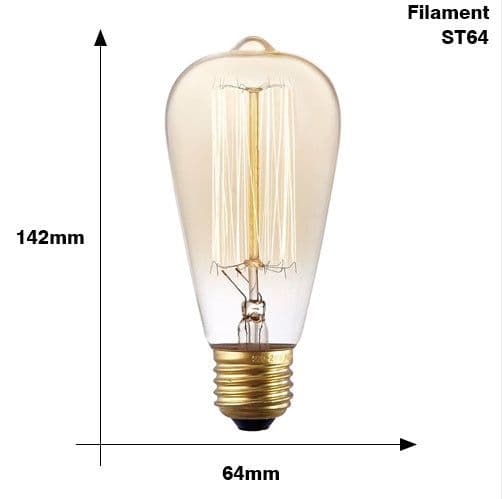image-Edison Bulb E27 220V 40W ST64 A19 T45 G80 G95 G125 Incandescent filament bulb lighting Retro Edison Light Bulb