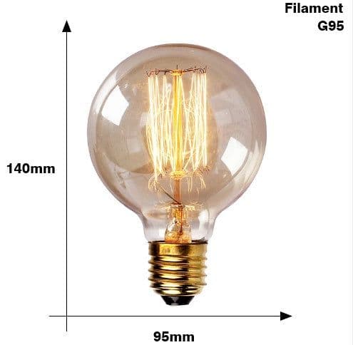 image-Edison Bulb E27 220V 40W ST64 A19 T45 G80 G95 G125 Incandescent filament bulb lighting Retro Edison Light Bulb