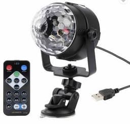 image-3W RGB LED DJ Disco Stage Crystal Magic Ball Party Lights with Remote Control