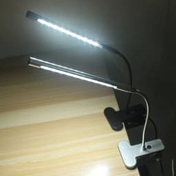 image-Clip on LED USB Light Flexible Reading Touch Desk Lamp