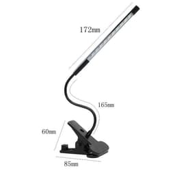 image-Clip on LED USB Light Flexible Reading Touch Desk Lamp