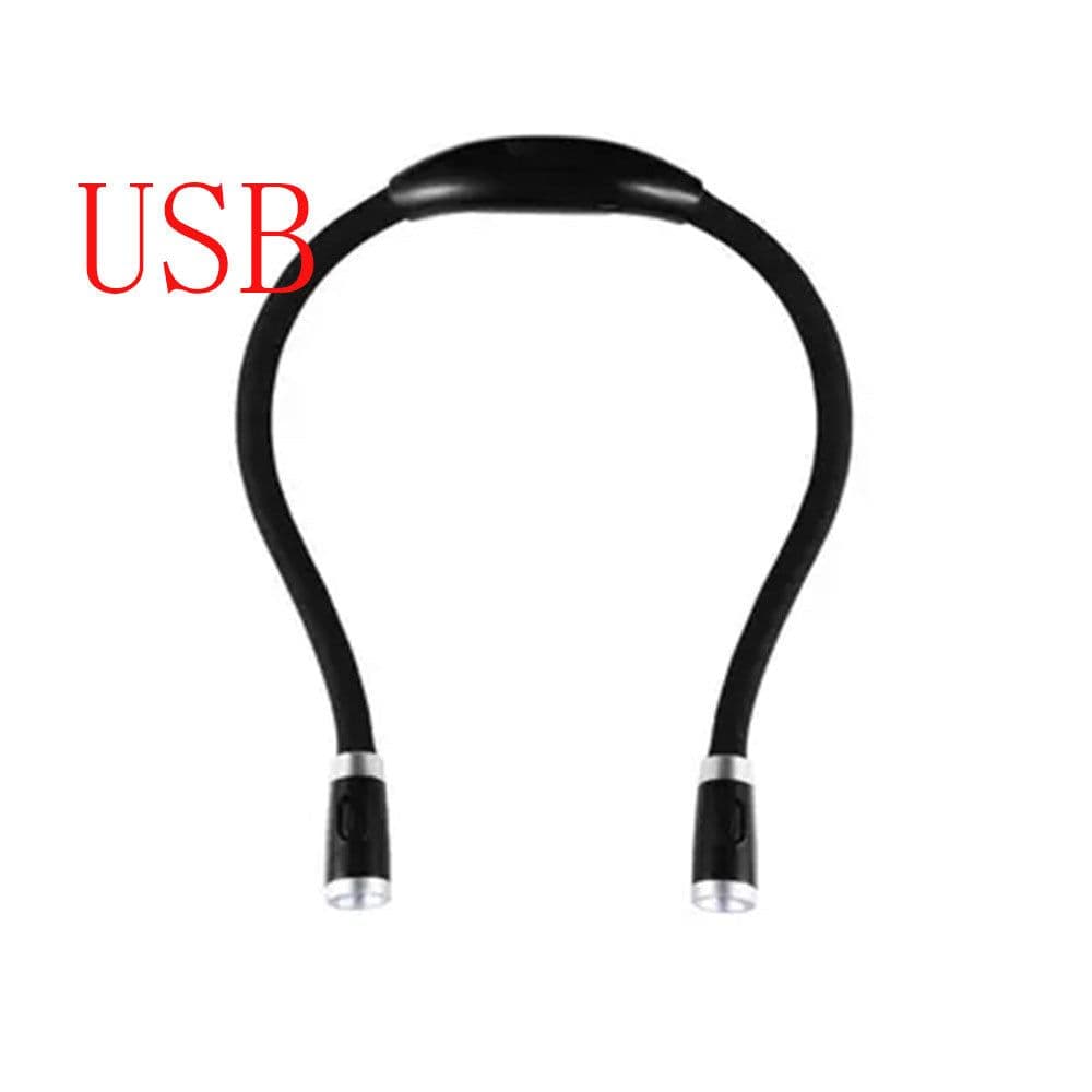 image-Flexible Neck Hug Book Light With LED Reading Lamp 3 Mode Portable Flashlight Soft Silicone Outdoor Camping Light Night Light
