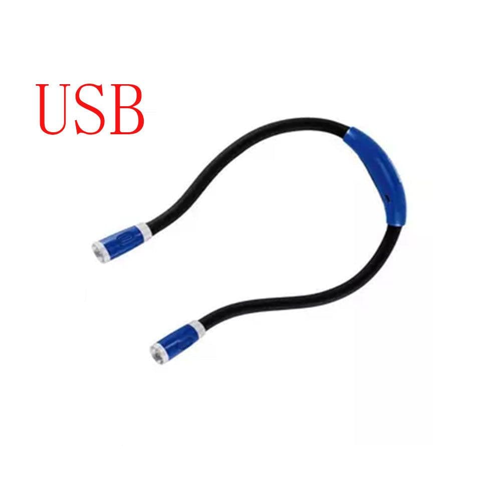 image-Flexible Neck Hug Book Light With LED Reading Lamp 3 Mode Portable Flashlight Soft Silicone Outdoor Camping Light Night Light