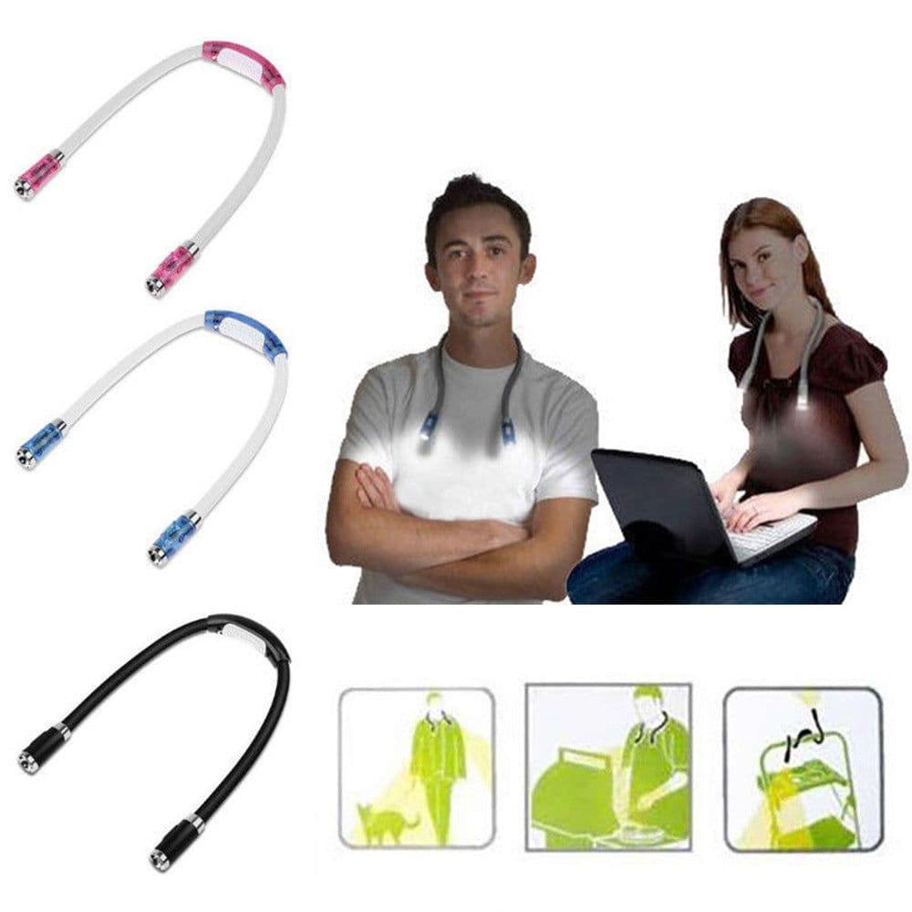 image-Flexible Neck Hug Book Light With LED Reading Lamp 3 Mode Portable Flashlight Soft Silicone Outdoor Camping Light Night Light