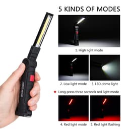 image-COB LED Tactical Flashlight USB Rechargeable Torch Waterproof Work Light Magnetic Lanterna Hanging Lamp For Night Lighting