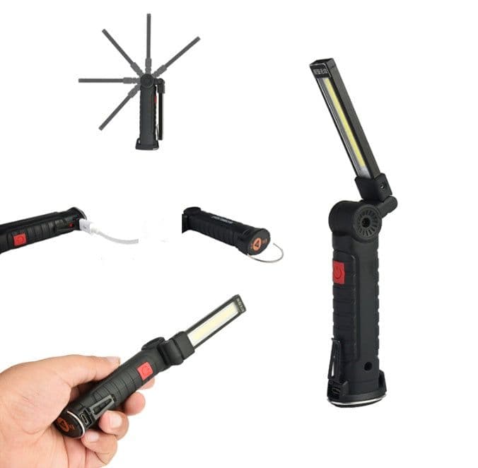 image-COB LED Tactical Flashlight USB Rechargeable Torch Waterproof Work Light Magnetic Lanterna Hanging Lamp For Night Lighting