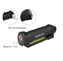 image-COB LED Tactical Flashlight USB Rechargeable Torch Waterproof Work Light Magnetic Lanterna Hanging Lamp For Night Lighting