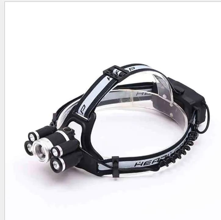image-Cross-border Supply 5LED Headlights Glare 3T6 2XPE Headlights With SOS Help Whistle USB Charging Headlights