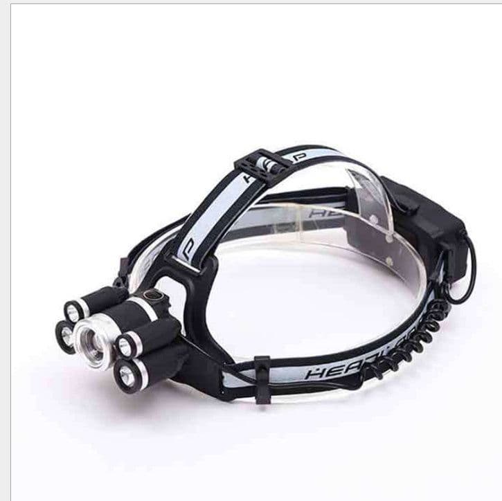 image-Cross-border Supply 5LED Headlights Glare 3T6 2XPE Headlights With SOS Help Whistle USB Charging Headlights