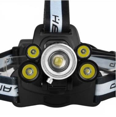 image-Cross-border Supply 5LED Headlights Glare 3T6 2XPE Headlights With SOS Help Whistle USB Charging Headlights