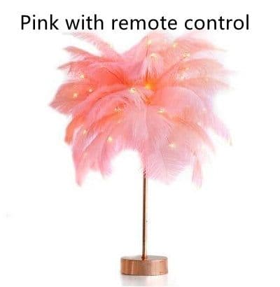 image-Feather Lamp Nordic Desk Lamp European-Style Bedroom Bedside Feather Table Lamp Night Light Table Lamp Decoration Modern