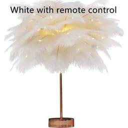 image-Feather Lamp Nordic Desk Lamp European-Style Bedroom Bedside Feather Table Lamp Night Light Table Lamp Decoration Modern