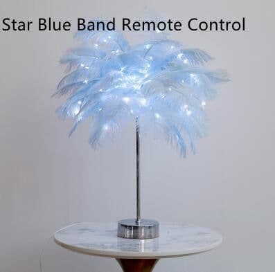 image-Feather Lamp Nordic Desk Lamp European-Style Bedroom Bedside Feather Table Lamp Night Light Table Lamp Decoration Modern
