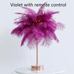image-Feather Lamp Nordic Desk Lamp European-Style Bedroom Bedside Feather Table Lamp Night Light Table Lamp Decoration Modern