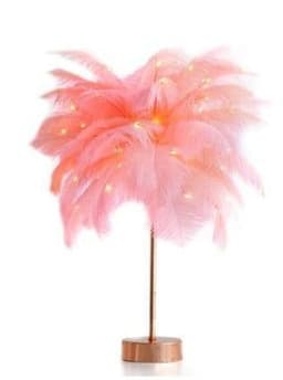 image-Feather Lamp Nordic Desk Lamp European-Style Bedroom Bedside Feather Table Lamp Night Light Table Lamp Decoration Modern