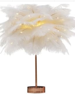 image-Feather Lamp Nordic Desk Lamp European-Style Bedroom Bedside Feather Table Lamp Night Light Table Lamp Decoration Modern